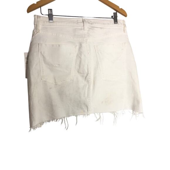 Hudson The Viper Jean Skirt Denim High Rise Raw Hem Mini Spring White NWT 31 - Picture 7 of 13